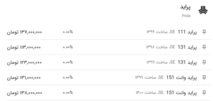 قیمت-پراید-۶تیر۱۴۰۰