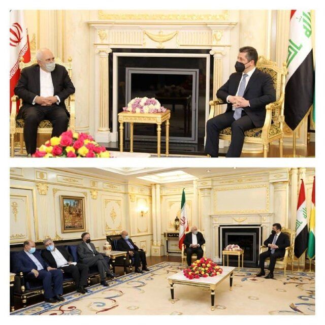  گفت و گوی ظریف با مسرور بارزانی + جزئیات